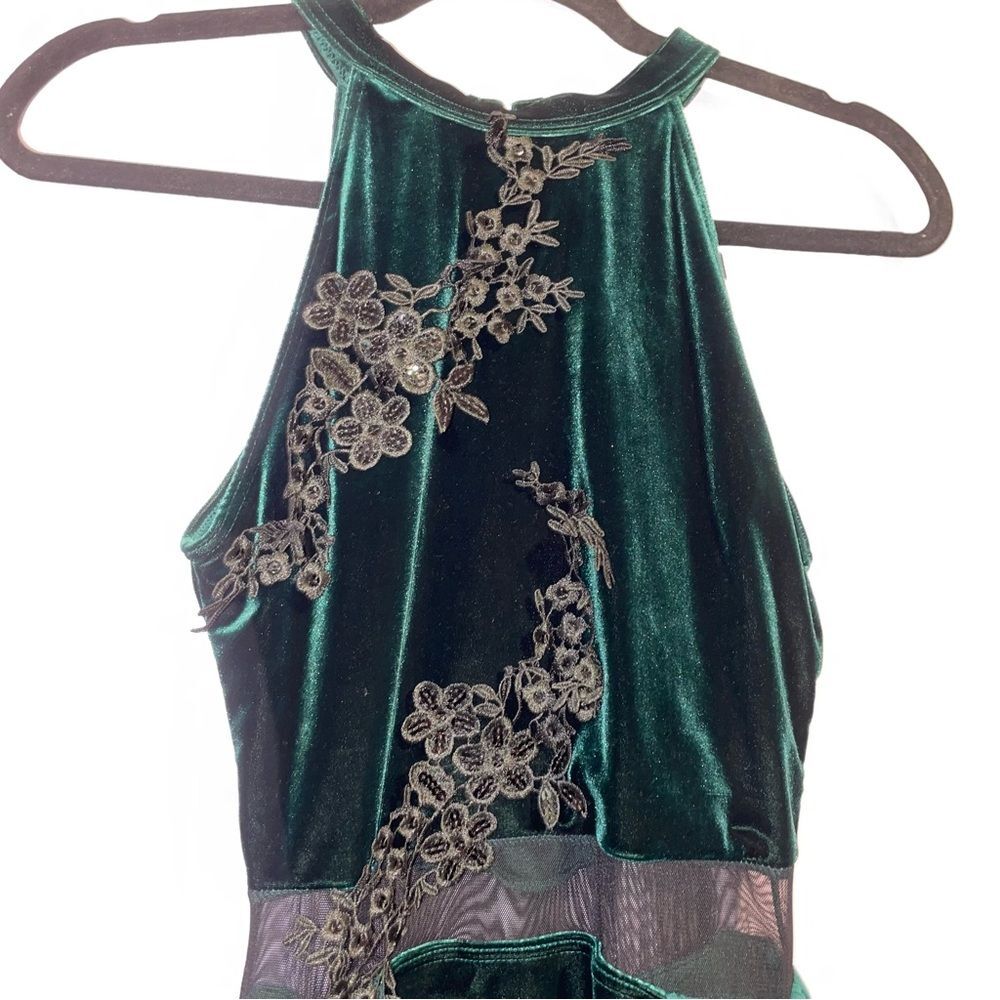 Weissman Dance Costume Velvet Leotard Dress Women M Mesh Skirt Performance Arts - Picture 2 of 8
